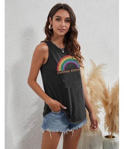 Pride Tank Top Women Rainbow Graphic Sleeveless Inspirational Casual Tee Tops Gray $13.99 Tanks