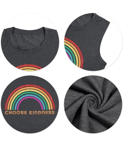 Pride Tank Top Women Rainbow Graphic Sleeveless Inspirational Casual Tee Tops Gray $13.99 Tanks