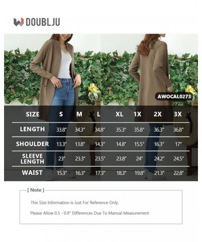 Womens Casual Long Knit Cardigan Long Sleeve with Pockets Lightweight Open Front Sweater Jacket with Plus Size Awocal0273_cof...