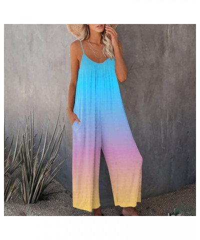 Women's Plus Size Jumpsuit Suspenders Jumpsuit With Pockets Ribbed Backless Solid Color Jumpsuit Boho, S-2XL 4-sky Blue $12.2...