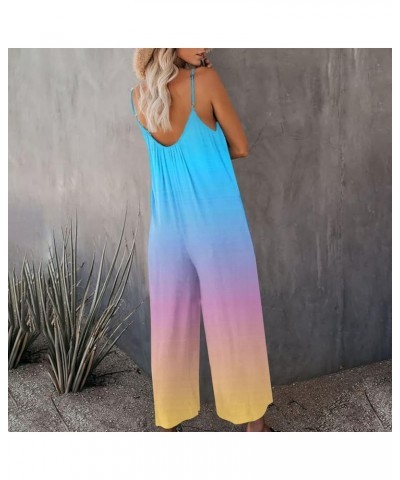 Women's Plus Size Jumpsuit Suspenders Jumpsuit With Pockets Ribbed Backless Solid Color Jumpsuit Boho, S-2XL 4-sky Blue $12.2...