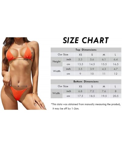 Women's Halter Brazilian Micro Bikini Thong Bathing Suit Two Piece Swimsuit Neon Pink $15.15 Swimsuits