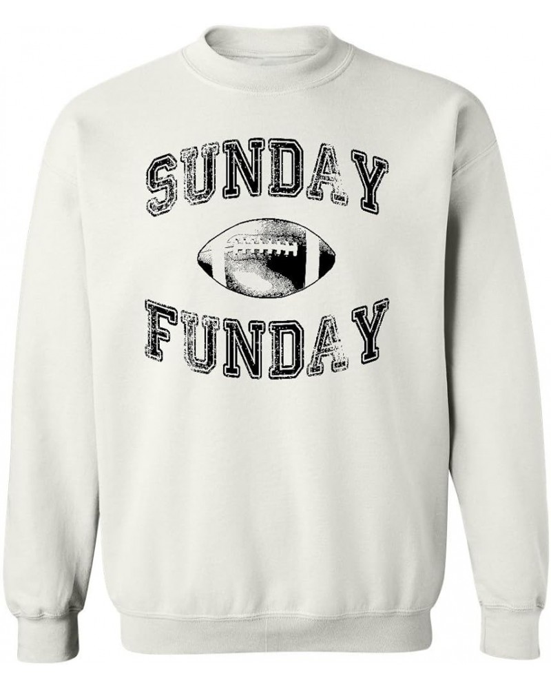 Sunday Funday Funny Football Crewneck Sweatshirt White $12.98 Sweatshirts