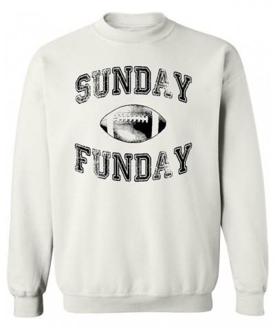 Sunday Funday Funny Football Crewneck Sweatshirt White $12.98 Sweatshirts