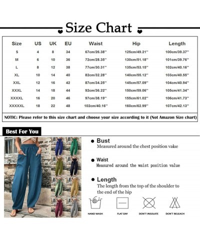 Women's Retro Cotton Linen Drawstring Trousers Fashion Bohemian Printed Pants Casual Wide Leg Pants with Pocket Black-1 $5.00...