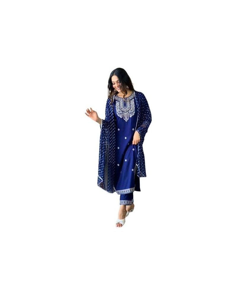 New Beautiful Pure Heavy Rayon Slub Fabric Kurta, Pant and Dupatta Set for Ladies and Women. $26.95 Tops