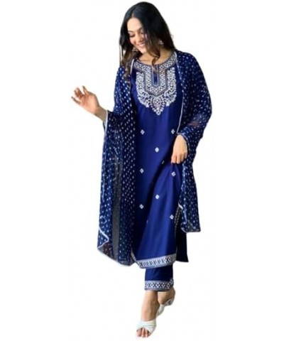 New Beautiful Pure Heavy Rayon Slub Fabric Kurta, Pant and Dupatta Set for Ladies and Women. $26.95 Tops