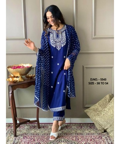 New Beautiful Pure Heavy Rayon Slub Fabric Kurta, Pant and Dupatta Set for Ladies and Women. $26.95 Tops