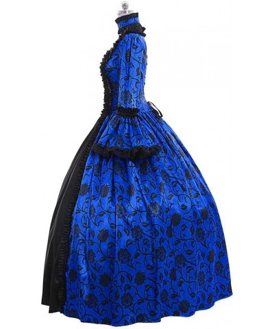 Halloween Dresses for Women 2023 Gothic Dress with Hood Medieval Costume Corset Renaissance Dress Victorian Dress 12-blue $17...