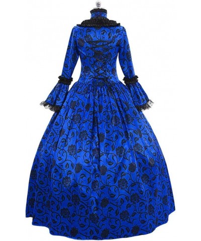 Halloween Dresses for Women 2023 Gothic Dress with Hood Medieval Costume Corset Renaissance Dress Victorian Dress 12-blue $17...