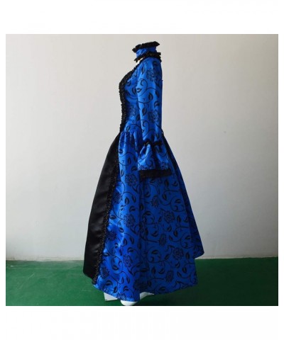 Halloween Dresses for Women 2023 Gothic Dress with Hood Medieval Costume Corset Renaissance Dress Victorian Dress 12-blue $17...