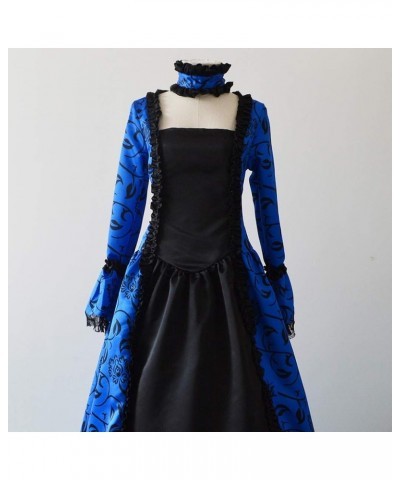 Halloween Dresses for Women 2023 Gothic Dress with Hood Medieval Costume Corset Renaissance Dress Victorian Dress 12-blue $17...