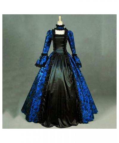 Halloween Dresses for Women 2023 Gothic Dress with Hood Medieval Costume Corset Renaissance Dress Victorian Dress 12-blue $17...