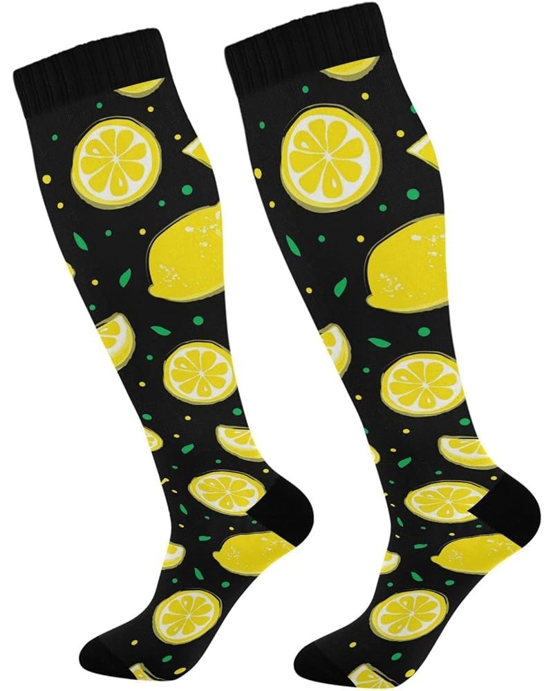 Chicken Compression Socks for Women and Men Circulation Blossom Flower Long Socks for Athletic Running 1 1 Lemons $12.95 Acti...