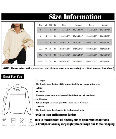 Womens Quarter 1/4 Zipper Lapel Hoodies Oversized Pullover Sweatshirts Y2K Hoodie Sweater Trendy Fashion Fall Clothes B-light...