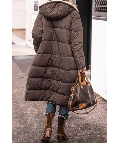 Long Puffer Coat Women Winter Warm Coats Fuzzy Fleece Hooded Reversible Jackets Casual Loose Outerwear with Pocket Coffee $17...