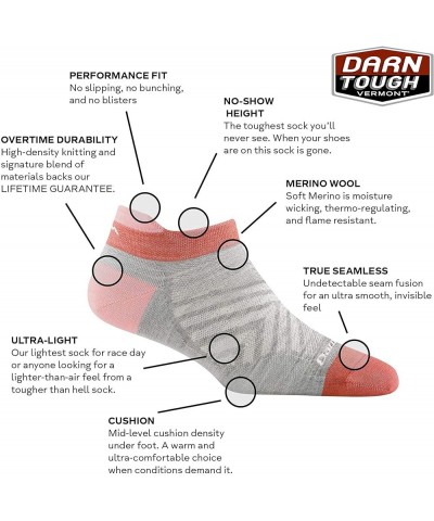 Darn Tough Women's Run No Show Tab Ultra-Lightweight Running Sock (Style 1047) - Lavender $9.64 Activewear