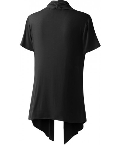 Women's Open Front Short Sleeve Cardigan (S-3XL) Acdsr001_black $11.88 Sweaters