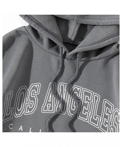 Women's Graphic Oversized Hooded Sweatshirts Fashion Cute Los Angeles California Teen Baggy Vintage Hoodies Dark Gray $8.83 H...