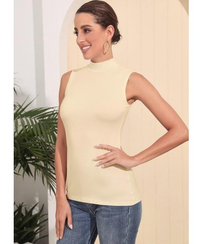 Women's Sleeveless Long Sleeves Mock Turtleneck Top Basic Stretch Fitting Pullover Lightweight Slim Shirt Sleeveless Nude $11...