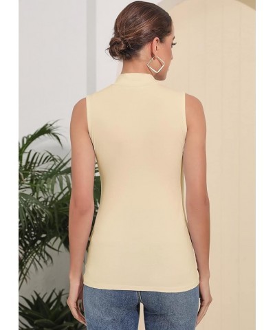 Women's Sleeveless Long Sleeves Mock Turtleneck Top Basic Stretch Fitting Pullover Lightweight Slim Shirt Sleeveless Nude $11...