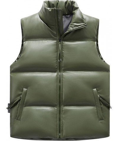 Cropped Vest,Fashion Zip Up Sleeveless Quilted Vest Plus Size Warm Outerwear Jackets Casual Fall Winter Puffer Vest 02-army G...