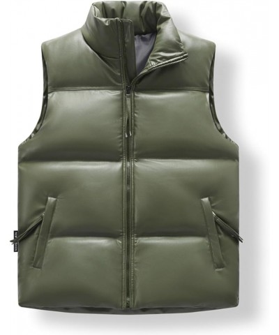 Cropped Vest,Fashion Zip Up Sleeveless Quilted Vest Plus Size Warm Outerwear Jackets Casual Fall Winter Puffer Vest 02-army G...