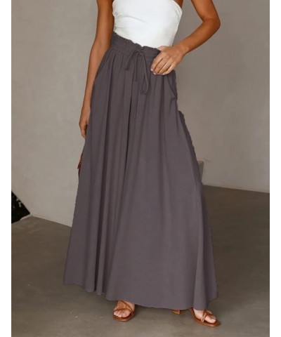 Women High Waist Casual Wide Leg Long Palazzo Pants Trousers Long Culottes Brown $13.96 Others