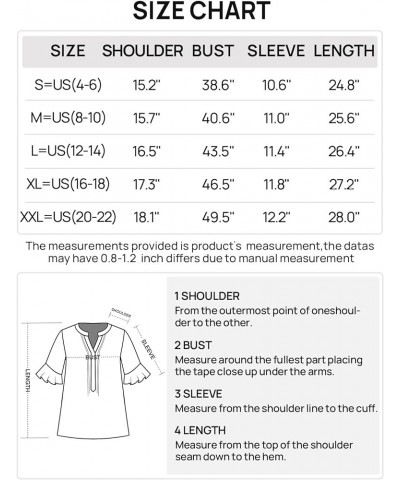 Women's 2024 Summer Casual Blouses Dressy Ruffle Sleeve V Neck Shirts Pink $13.63 Blouses