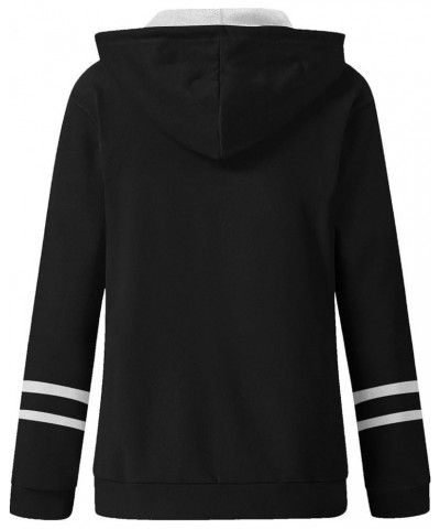 Full Zip Hoodie Y2k For Cute Hoodies For Teen Girls Casual Solid Color Hoodies Zipper Sweatshirts Jacket With Pocket 02-black...