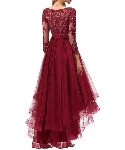 Prom Dress with Sleeves Wedding Guest Dresses for Women Tulle Bridesmaid Dresses Hi-Lo Formal Dresses Plum $34.84 Dresses