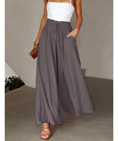 Women High Waist Casual Wide Leg Long Palazzo Pants Trousers Long Culottes Brown $13.96 Others