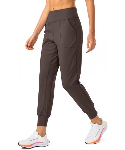 Women's Joggers with Zipper Pockets High Waisted Athletic Workout Yoga Pants Joggers for Women Regular Brown $15.75 Activewear