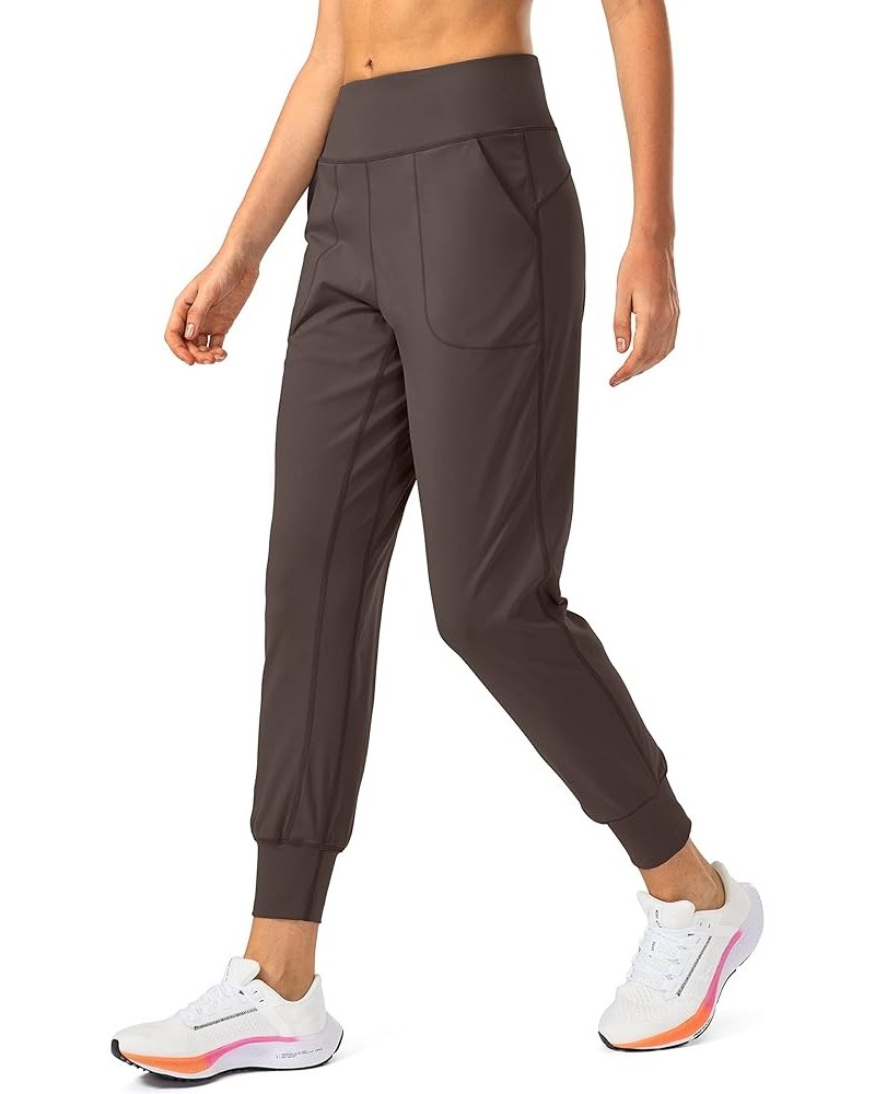 Women's Joggers with Zipper Pockets High Waisted Athletic Workout Yoga Pants Joggers for Women Regular Brown $15.75 Activewear