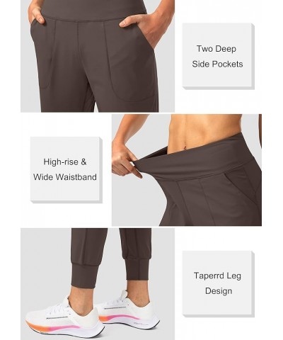 Women's Joggers with Zipper Pockets High Waisted Athletic Workout Yoga Pants Joggers for Women Regular Brown $15.75 Activewear