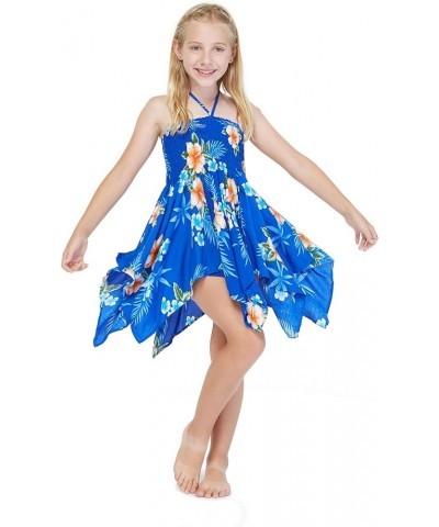 Matchable Family Hawaiian Luau Men Women Girl Boy Clothes in Hibiscus Blue Big Girl Girl Fairy $7.15 Blouses