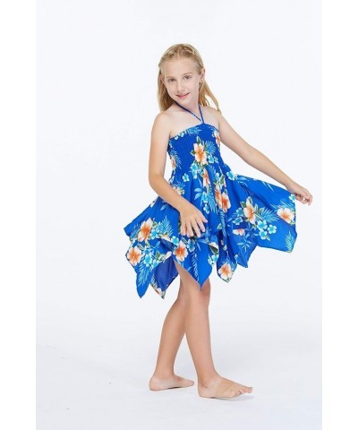 Matchable Family Hawaiian Luau Men Women Girl Boy Clothes in Hibiscus Blue Big Girl Girl Fairy $7.15 Blouses