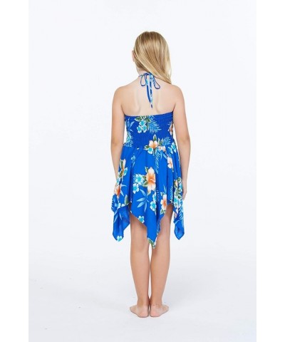 Matchable Family Hawaiian Luau Men Women Girl Boy Clothes in Hibiscus Blue Big Girl Girl Fairy $7.15 Blouses