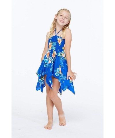 Matchable Family Hawaiian Luau Men Women Girl Boy Clothes in Hibiscus Blue Big Girl Girl Fairy $7.15 Blouses