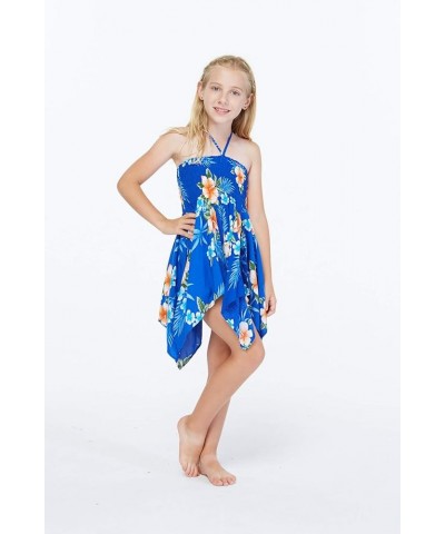 Matchable Family Hawaiian Luau Men Women Girl Boy Clothes in Hibiscus Blue Big Girl Girl Fairy $7.15 Blouses