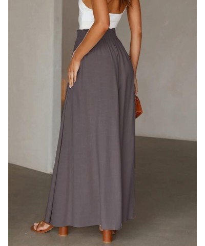 Women High Waist Casual Wide Leg Long Palazzo Pants Trousers Long Culottes Brown $13.96 Others