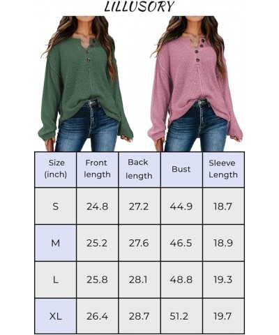 Womens V Neck Sweaters 2023 Fall Long Sleeve Waffle Knit Tops Tunic Pullover Sweater Button Casual Henley Shirts Khaki $20.99...