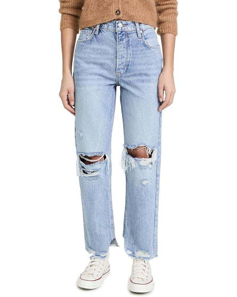 Women's Tapered Baggy Boyfriend Jeans Mid Century Blue $37.40 Jeans