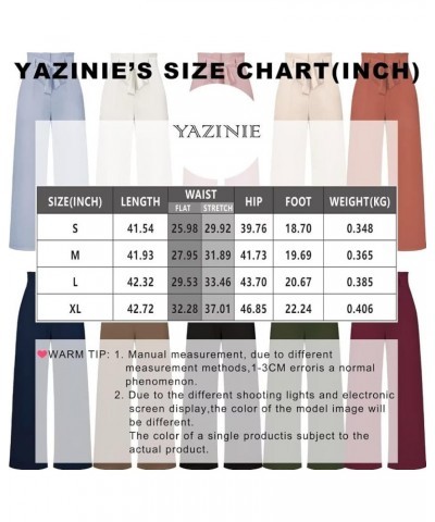 Dress Pants Women,Wide Leg Pants for Women,Smocked Waist Pants with Belt,Loose Straight Leg Flatting Pants Burgundy $20.21 Pants