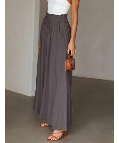 Women High Waist Casual Wide Leg Long Palazzo Pants Trousers Long Culottes Brown $13.96 Others