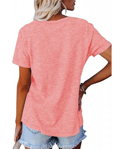 Womens Color Block Loose Long/Short Sleeve T Shirts Casual Comfy Tops Tee Shirt Women's Tunics A0023-pink $18.01 Tops