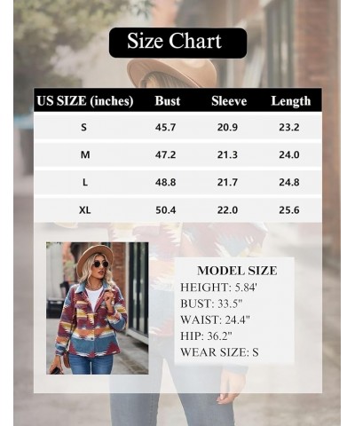 Women's Aztec Print Jacket Retro Lapel Button Pocketed Tribal Shirt Jackets Shacket 03 Grey $12.74 Jackets