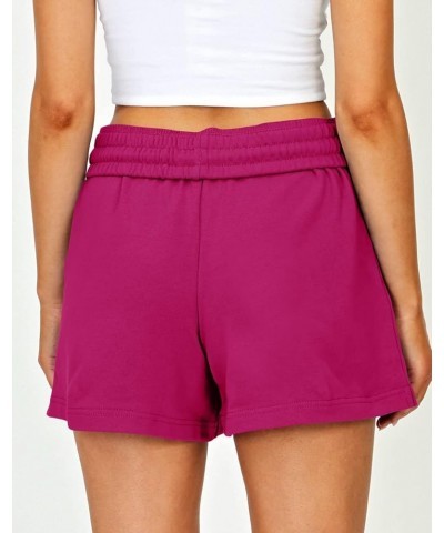 Women's Shorts Casual Summer Drawstring Comfy Elastic High Waist Running Shorts with Pockets Rosered $10.79 Activewear