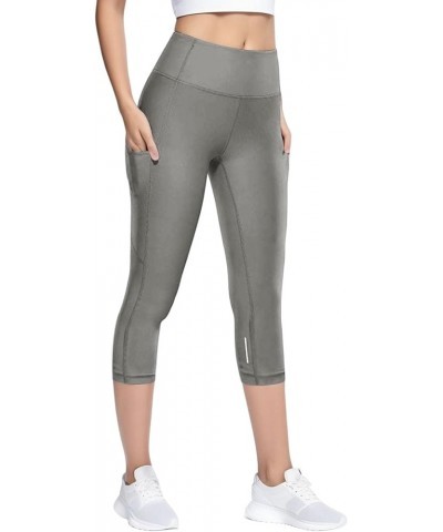 Soft Leggings for Women - High Waisted Tummy-Control No See Through Workout Yoga Pants Grey $8.26 Leggings