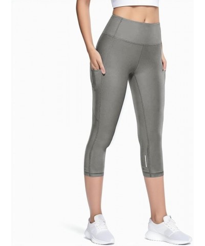 Soft Leggings for Women - High Waisted Tummy-Control No See Through Workout Yoga Pants Grey $8.26 Leggings